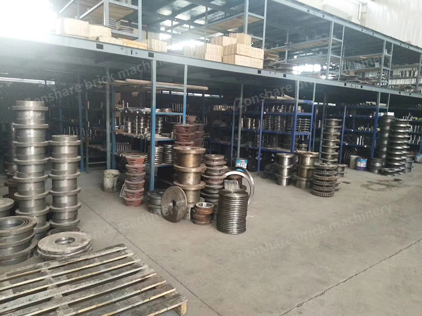 machine spare parts in warehouse